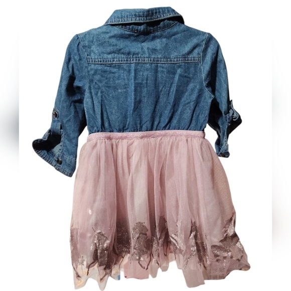 lilt Jean & Tulle Glitter Unicorn Dress, 2T - Picture 2 of 2